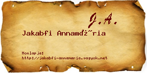 Jakabfi Annamária névjegykártya