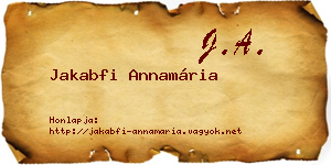 Jakabfi Annamária névjegykártya